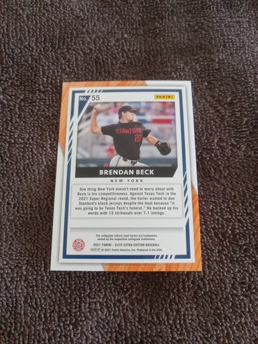 2021 Panini EEE Aspirations Brendan Beck New York Yankees Card #55 241/249 - Picture 2 of 2