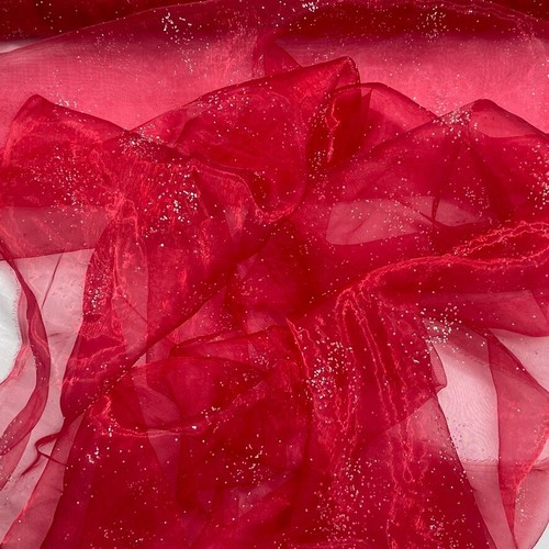 10m Stones Organza Fabric Dress Costumes Draping Voile Net Curtain 54" WINE RED - Picture 6 of 6