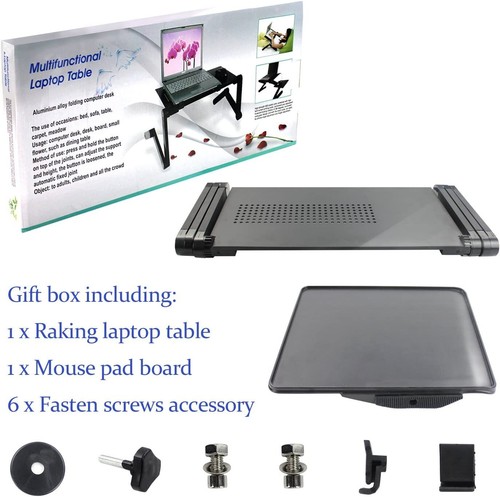 Adjustable Laptop Table Stand Folding Alluminum Alloy,Mouse + Mouse Pad Board - Picture 7 of 7