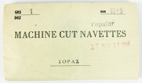 (20) Strass navetta topazio ceco 10 x 5 NOS vintage lamina dorata a punta posteriore - Foto 4 di 5
