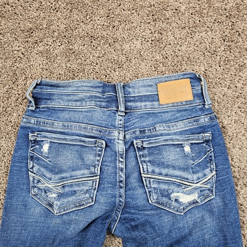 BKE Jeans Womens 24 Slim Boot Cut Mid Rise Dark Wash Stretch Denim Stella 21x29 - Picture 9 of 14