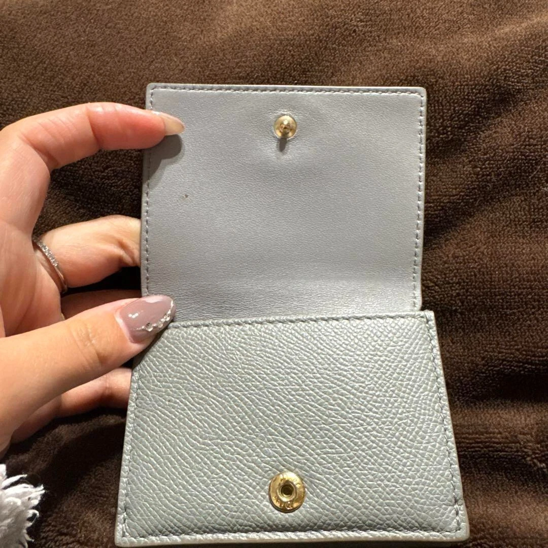 Portefeuille triple cuir blanc Dior