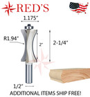 Tideway Carbide PRO LC06043208 2" Convex Edging Bit 1/2" shank router bit