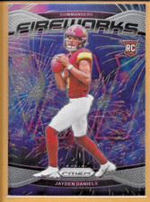 2024 Panini Prizm Jayden Daniels Fireworks Rookie Card RC #24 Commanders