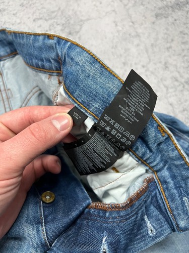 Jeans vintage G-Star grezzi 3D larghi doppio ginocchio Y2K Hype pantaloni denim da uomo W33 L34 - Foto 18 di 24