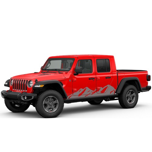 Side door mountains graphics stickers decal compatible with Jeep Gladiator - Foto 12 di 16