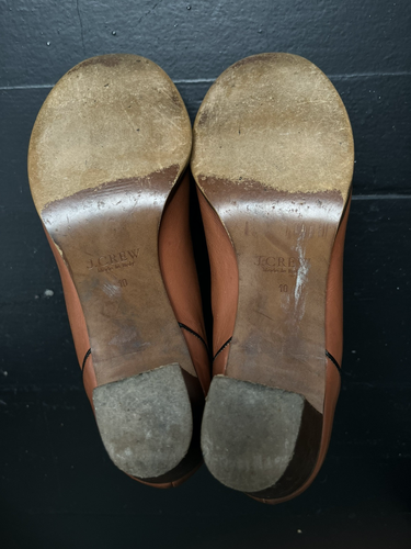 J Crew Leather Ankle Boots. Made in Italy. Size 10. Pull-on. Light Brown. - Picture 7 of 7