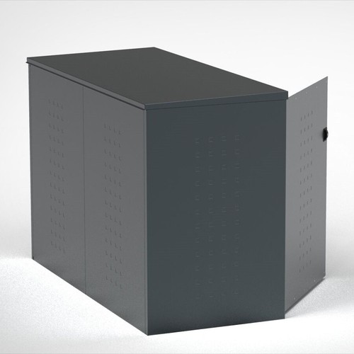 Fahrradbox- Gartenbox mit Pultdach / verzinkter Stahl RAL 7016 Anthrazit - Bild 8 von 9