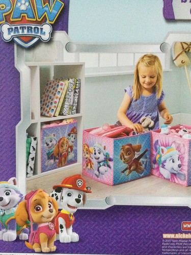 Brand NEW Set Of 3 Paw Patrol Storage Cubes With Skye, Everest & Marshall