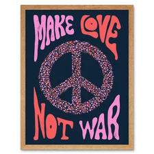 Make Love Not War Peace Wall Art Print Framed 12x16
