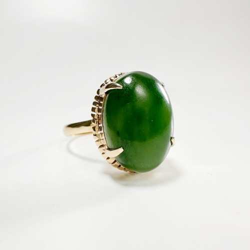 Vintage Ring 18k Gold und grüner Achat - Bild 4 von 10