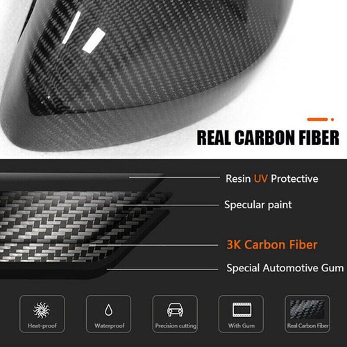 For Volvo C40 V60 S60 S90 2016-23 Carbon Fiber Car Mirror Cover Cap Add On - Picture 2 of 12