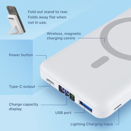 Power Bank by CENOKA Magnetic Wireless Portable Potable Charger USB-C for iphone - Picture 4 of 24