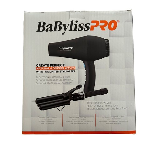 BaByliss PRO Porzellan Keramik Carrera2 Haartrockner & Triple Barrel Waver SET - Bild 2 von 2