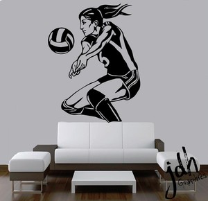Volleyball Girl Vinyl Wall Decal Sticker Sports Girls Room Decor