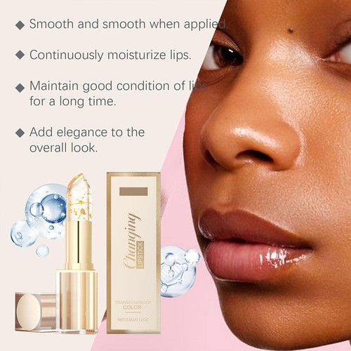 Rossetto Nutriente Lamina Oro Cambia Colore con Vitamina E e Pianta Essenti Z5F2 - Foto 9 di 14