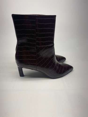 Bota Dolce Vita DV Mujer Chocolate Cocodrilo Gradie Tacón Gatito Talla 7.5 - Imagen 4 de 8