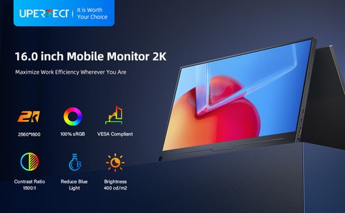 Portable Monitor 16" 2K QHD USB C HDMI 100% sRGB Wall Mount For Laptop Computer - Picture 17 of 18