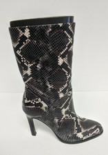 Sigerson Morrison Kiona Fashion Boots, Black Snake Print, Women's 37 Eu (us 6.5)