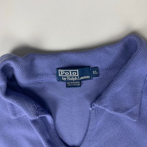 Polo by Ralph Lauren Loose Knit One Button Open Collar Polo Shirt Purple Size XL - Picture 2 of 11