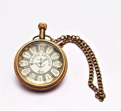 Antique Nautical Brass Pocket Watch Vintage Collectible Gift Clock gift item. - Bild 5 von 5