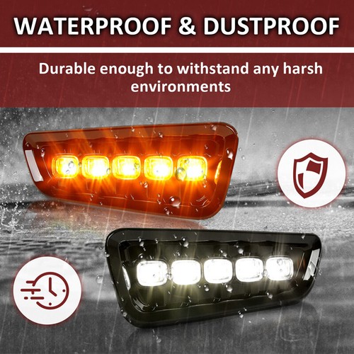 LED Front Fog Light Turn Signal DRL Raptor Style For Ford F150 F-150 XLT 2015-17 - Picture 3 of 20