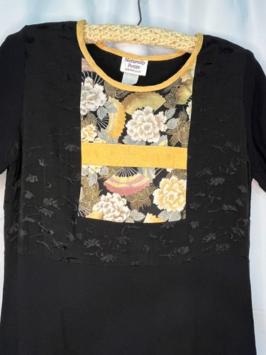 Maxi asiático negro de colección Naturally Petite Honolulu Hawaii retazos florales negros - Imagen 2 de 6
