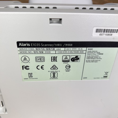 Kodak Alaris E1035 High Speed Color Duplex Document Scanner Tested Power Cable - Picture 12 of 13