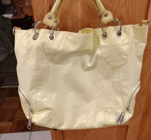 Kenneth Cole Reaction Yellow Large Purse Tote Shoulder Beach Bag Carryall B21 - Picture 11 of 17