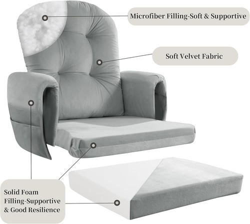 Plush Velvet Glider Rocker Replacement Cushions – Ergonomic & Machine Washable - Picture 6 of 10