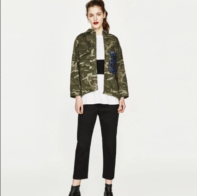 Zara camo bomber jacket store