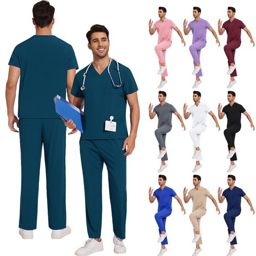Medical Uniforms Scrub Set Grooming Veterinary Dentistry Uniform Scrub Unisex - Bild 6 von 39
