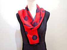 Vintage Adolfo 10" x 58" hand Rolled 100 Silk semi Sheer made in Japan Scarf