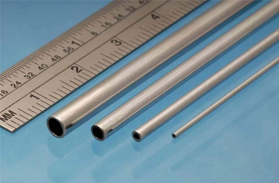 Albion Alloys Aluminium Micro Tube 0.5 mm OD x 0.3 mm ID x 0.1mm Wall Pack of 3