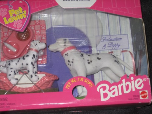 1998 PET LOVIN' Dalmatian Dog and Dalmatian Puppy with Accessories NRFB #20849 1998 PET LOVIN' Dalmatian Dog and Dalmatian Puppy with Accessories NRFB #20849