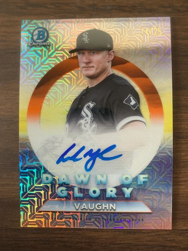 2020 Bowman Chrome Orange Ref Dawn of Glory Andrew Vaughn Auto Autograph /25