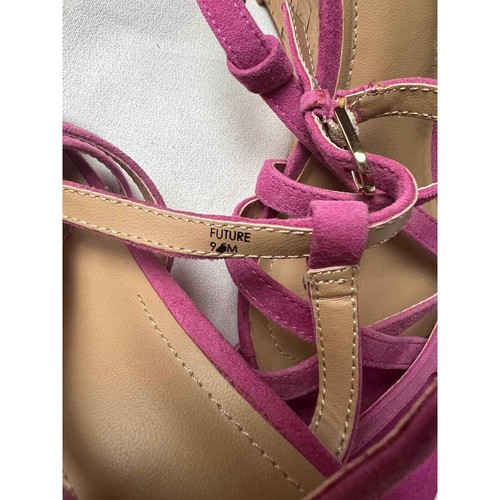 Tahari Future Wedge Leather Sandals Size 9.5 - Picture 3 of 6