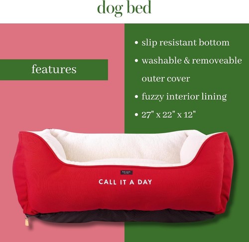 Kate Spade New York Fancy Dog Bed - 27" x 22" x 12" for Small & Medium Dogs Red - Picture 4 of 4