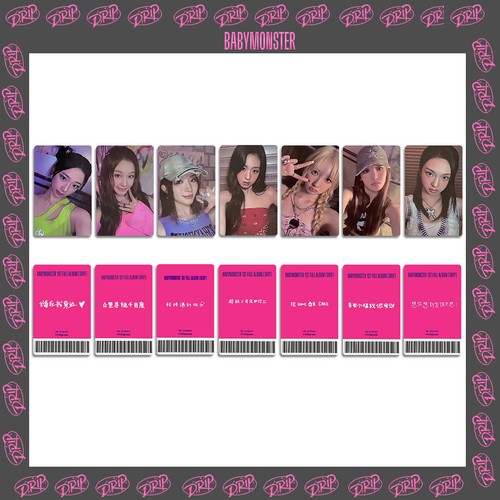 7pcs/Set BABYMONSTER MAKESTAR YG SELECT Self Made Photo cards HD Photocard DRIP - Picture 6 of 6