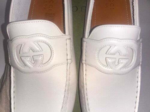Gucci Men's Loafers Ayrton Interlocking G Driver Ivory Moccasins 10.5 UK- 11.5US - Picture 2 of 11