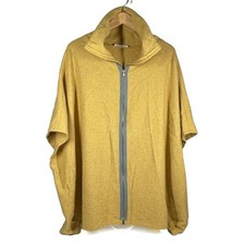 Lost Petal Linens Mustard & Gray Poncho Cardigan One Size Wool Blend