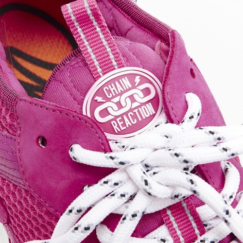Baskets basses officiel chunky en daim rose soufflé VERSACE Chain Reaction EU43 US10