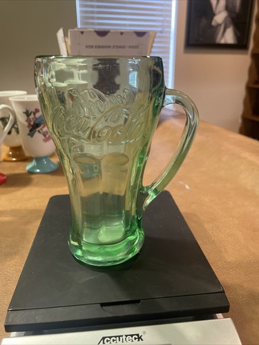 Coca-Cola Vintage Libbey Green Glass With Handle - Picture 2 of 2