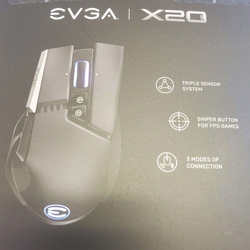 Gaming Mouse EVGA X20 Black 903-T1-20BK-KR Bluetooth Wireless Optical FPS - Picture 4 of 21