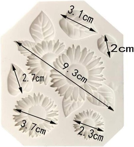 Sunflower Flowers Pink Silicone Mould Chocolate Fondant Jelly Sugar Craft Mold - Picture 4 of 8