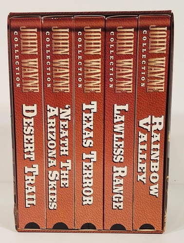 John Wayne Collection 5-video VHS Boxed Set: Rainbow Valley Desert Trail etc. - Picture 2 of 6