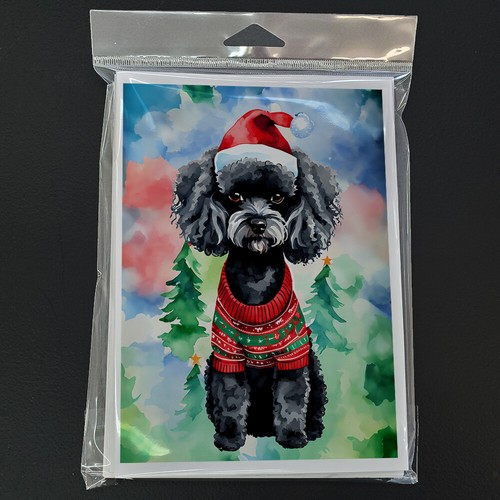 Poodle Christmas Greeting Cards and Envelopes Pack of 8 DAC3574GCA7P - Picture 3 of 3