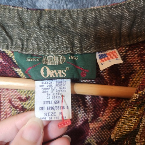 Vintage Orvis Damen bestickte Tapesty Weste Gr. M Obst Damen burgunderrot - Bild 2 von 8