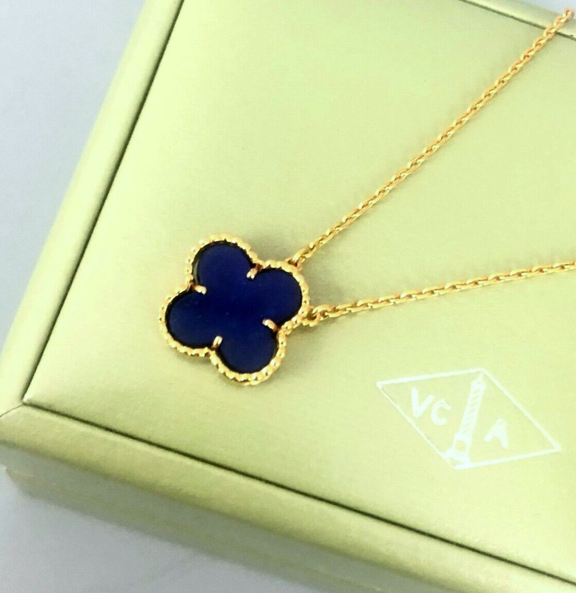 RARE Van Cleef & Arpels VCA 18K LAPIS LAZULI Vintage Alhambra