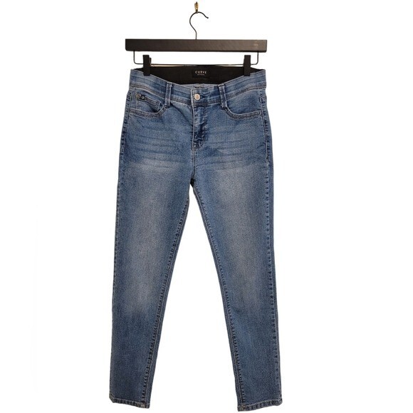 Curve Appeal 4 / 27 Dark Wash Skinny Jeans High Waisted Blue